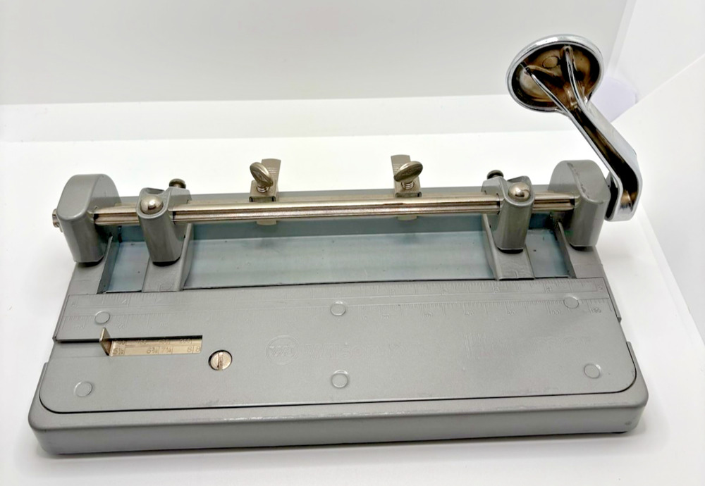 WilsonJones Hummer 2 Hole Punch Vintage#314 Heavy Duty Metal MISSING PUNCH